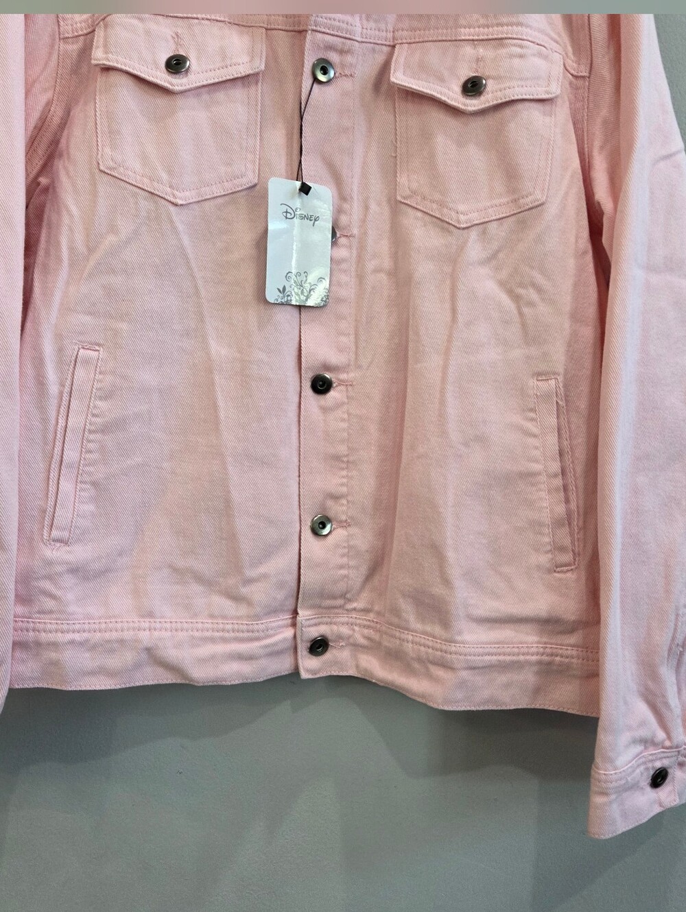Disney Cakeworthy Pink Minnie Mouse Sailor Denim Jacket Adult Size Large - Picture 5 of 9